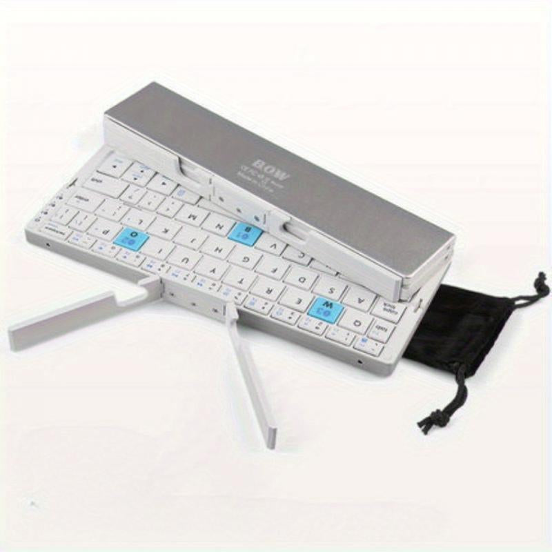 Mini Wireless Keyboard Super Mini Wireless Keyboard - Rechargeable, Foldable Design, Suitable for Android/Windows Tablets and Smartphones, Supports Simultaneous Connection to 3 Devices