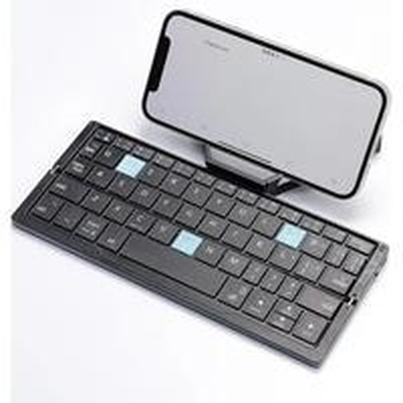 Mini Wireless Keyboard Super Mini Wireless Keyboard - Rechargeable, Foldable Design, Suitable for Android/Windows Tablets and Smartphones, Supports Simultaneous Connection to 3 Devices