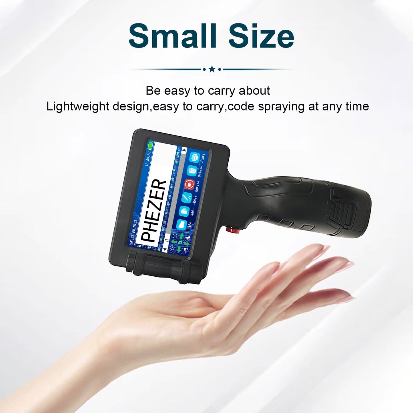 P17 Handheld Inkjet Printer Date Number Expiry Date Logo QR Bar Batch Code Expiry Date 12.7Mm Label Printer 28 Languages