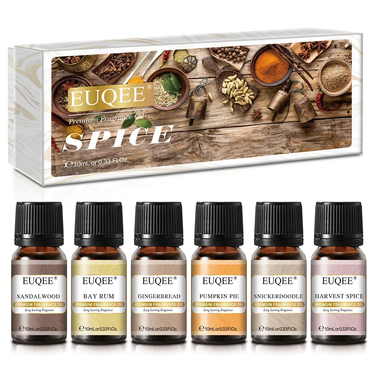 6-Piece Fragrance Oil Set (10ml) - Aromatherapy Gift Box for Humidifiers, Diffusers, Candle and Soap Making, Air Fresheners