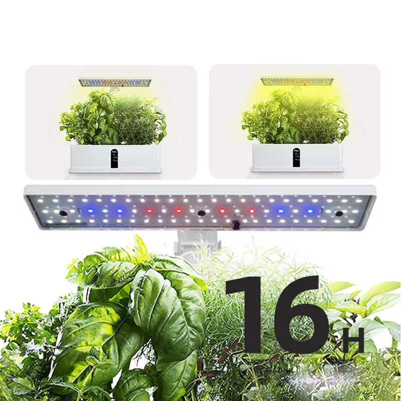 Indoor Hydroponics Growing System with Smart Automatic Timer and Adjustable Height, 9-Pod Herb Garden Planter