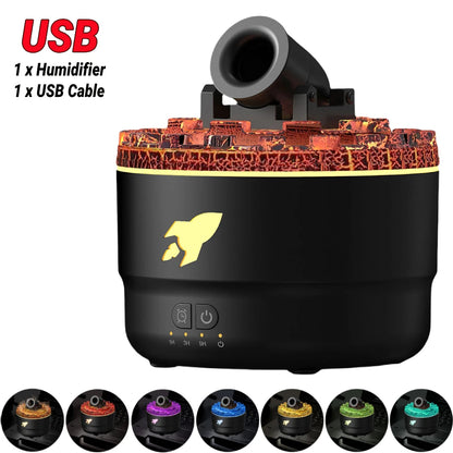 Rain Cloud and canyon Air Humidifier with Micro Landscape and Cool Mist Functionality, Featuring 7-Color Night Light and Essential Oil Diffuser